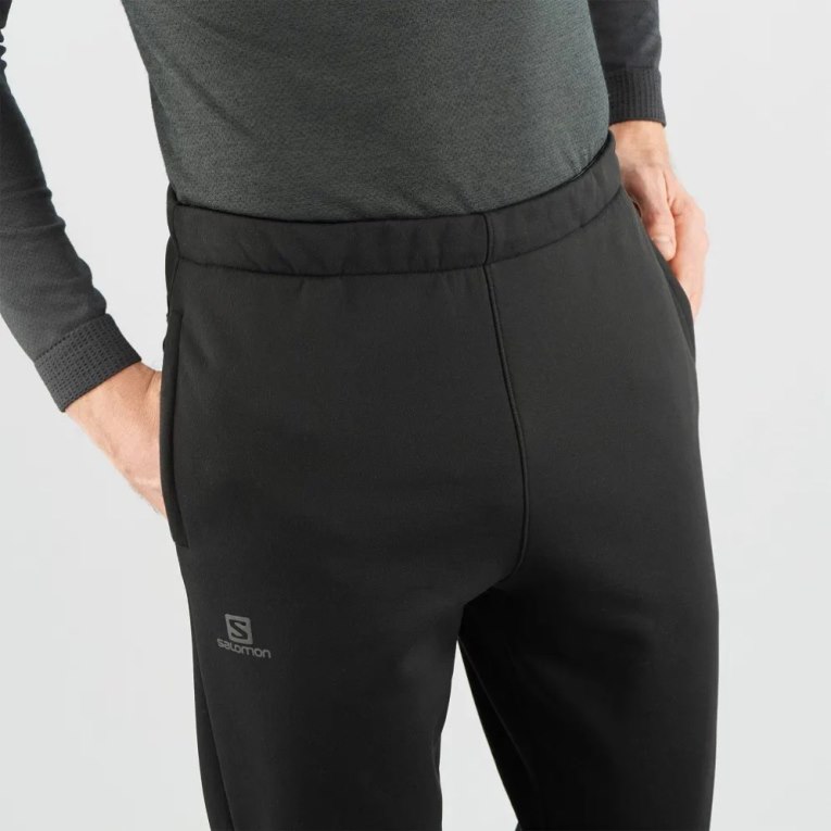 Pantalones Deportivos Salomon Essential Warm Fleece Hombre Negros | MX SAKZ963